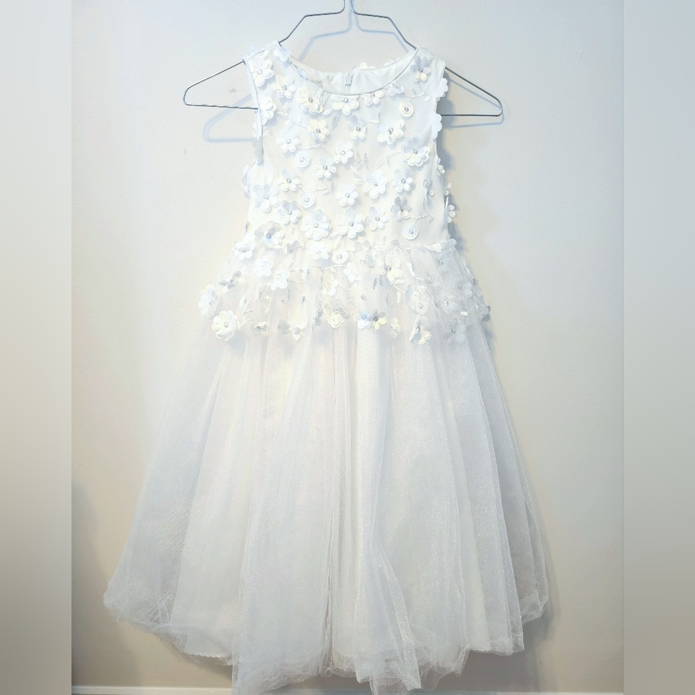 SOLD Badgley Mischka 3D Flower Peplum Maxi Dress